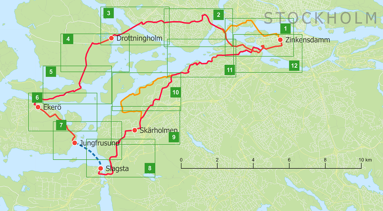 Drottningholm Bike Rout Map overview